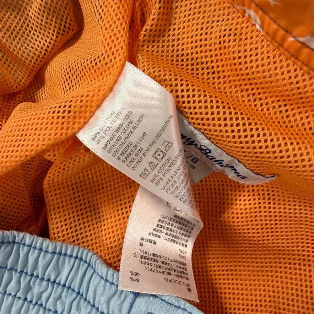 Tommy Bahama Lined Swim Shorts Men's Size Large Swim Trunks Light Blue Striped